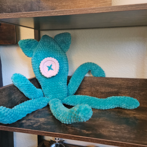 Crochet Coraline inspired squid plush