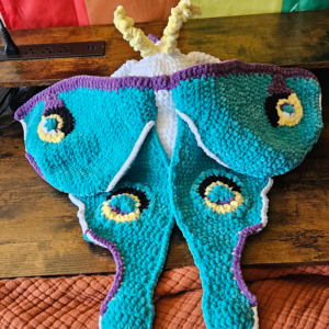 Crochet Luna moth plush